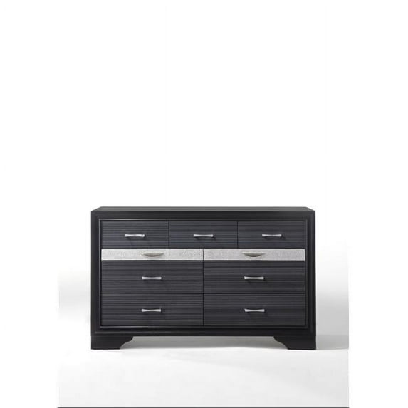 39" X 17" X 63" Wood and Engineered Wood Dresser, Black