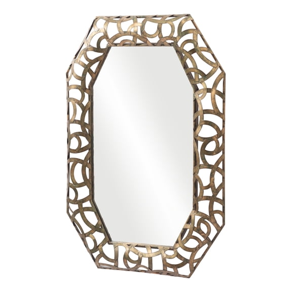 35" Bronze Octagonal Steel Framed Accent Mirror