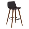 thumbnail image 1 of 35" Brown Faux Leather And Iron Counter Height Bar Chair, 1 of 9