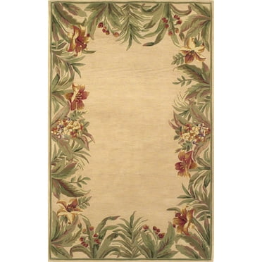 HomeRoots 350045 5 ft. 3 in. x 8 ft. 3 in. Wool Ivory Area Rug