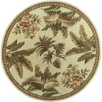 HomeRoots 350209 7 ft. 6 in. Round Wool Ivory Area Rug