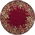 thumbnail image 1 of HomeRoots 350233 7 ft. 6 in. Round Wool Ruby Area Rug, 1 of 3