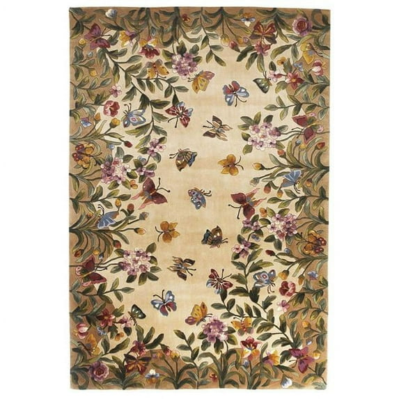 HomeRoots 350400 8 x 11 ft. Wool Antique Beige Area Rug