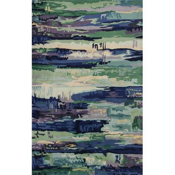 HomeRoots 350416 7 ft. 9 in. x 9 ft. 9 in. Wool Ink Blue Area Rug