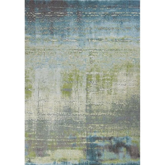 9'10" x 13'2" Polypropelene Blue/Green Area Rug