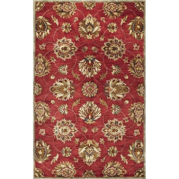 HomeRoots 350604 9 ft. x 13 ft. Wool Red Area Rug