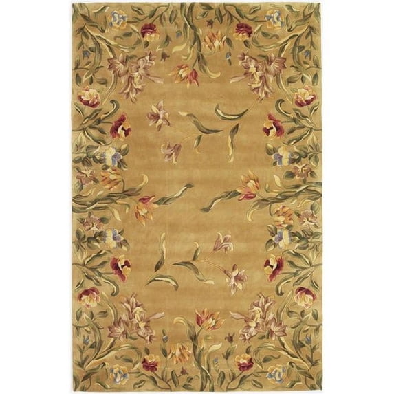 HomeRoots 350628 9 ft. 3 in. x 13 ft. 3 in. Wool Gold Area Rug