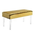 thumbnail image 1 of HomeRoots 351644 Upholstered Bench with Sequin Accents & Acrylic Legs, Gold & Clear, 1 of 2
