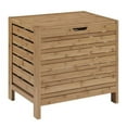 thumbnail image 1 of HomeRoots 352001 Bamboo Hamper with Slated Design & Flip Top Lid, Brown, 1 of 5