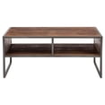 thumbnail image 1 of HomeRoots 352072 42 in. Wood & Metal Coffee Table with 2 Compartment, Brown & Gray, 1 of 3