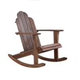 thumbnail image 1 of HomeRoots 352167 Classic Style Wooden Rocker Chair with Slated Backrest, Brown, 1 of 5