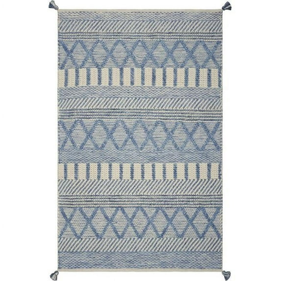 HomeRoots 352543 3 ft. 3 in. x 5 ft. 3 in. Polyester Denim Area Rug