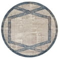 thumbnail image 1 of HomeRoots 352574 6 ft. 6 in. Round Polypropylene Tan & Teal Area Rug, 1 of 1