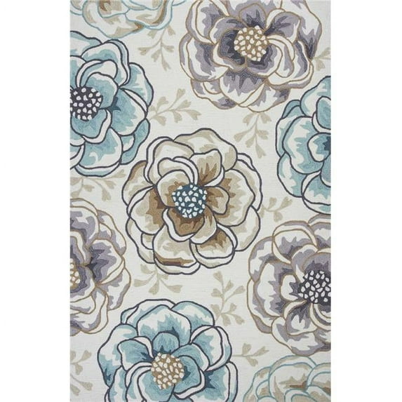HomeRoots 352615 5 x 7 ft. 6 in. Polyester Ivory & Beige Area Rug