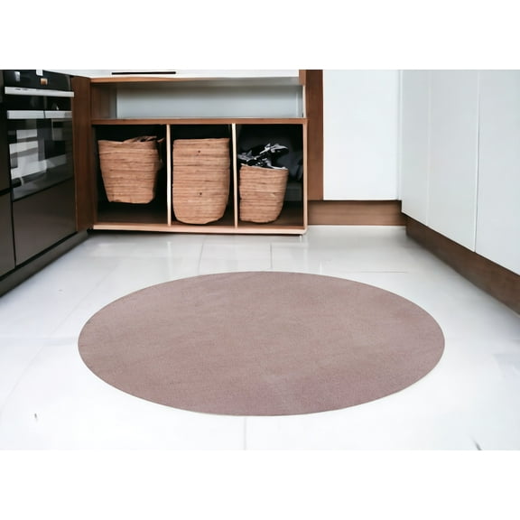6' Rose Pink Round Indoor Shag Rug