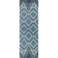 thumbnail image 1 of HomeRoots 353115 2 ft. 6 in. x 8 ft. Runner Wool & Viscose Blend Blue Area Rug, 1 of 1