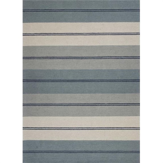 HomeRoots 353367 27 x 45 in. Wool Ivory & Blue Area Rug