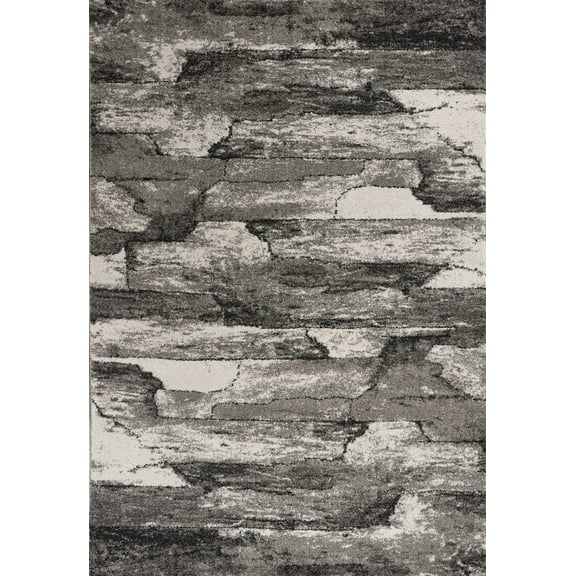 3'3"X 5'3" Polypropelene Grey Area Rug