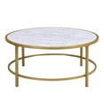 thumbnail image 1 of HomeRoots 36" White And Gold Faux Marble Round Coffee Table, 1 of 6