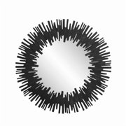 HomeRoots 635504 36 in. Black Wood Sunburst Framed Accent Mirror