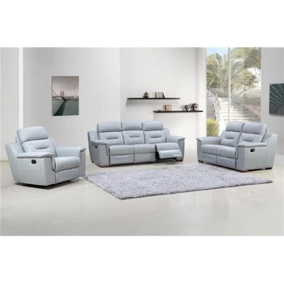 HomeRoots 366195 Gray Sofa Set, 3 Piece - 200 x 123 x 123 in.