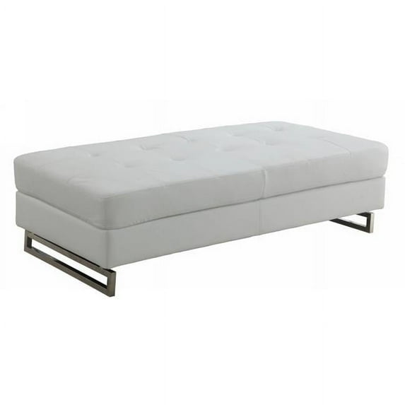 HomeRoots 366201 White Ottoman - 63 x 32 x 19 in.