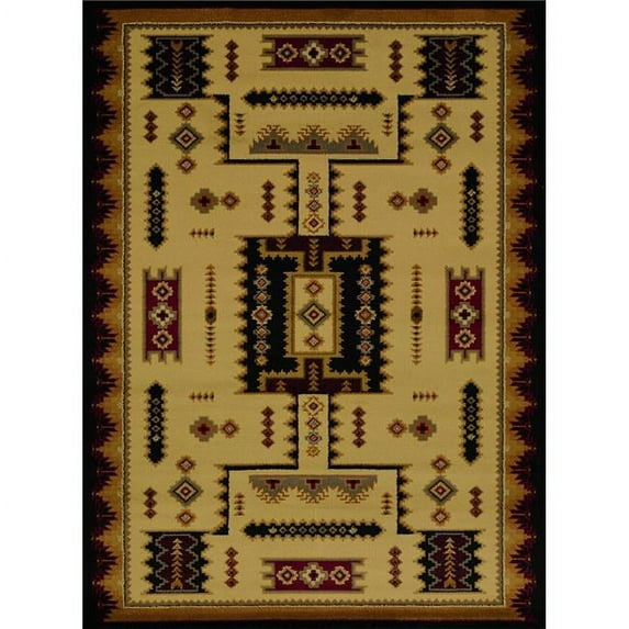 HomeRoots 366560 94 x 126 in. Ivory Polypropylene Oversize Rug