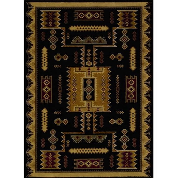 HomeRoots 366561 22 x 26 in. Black Polypropylene Accent Rug