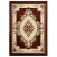 thumbnail image 1 of HomeRoots 367314 94 x 126 in. Burgundy Olefin & Polypropylene Area Rug, 1 of 2