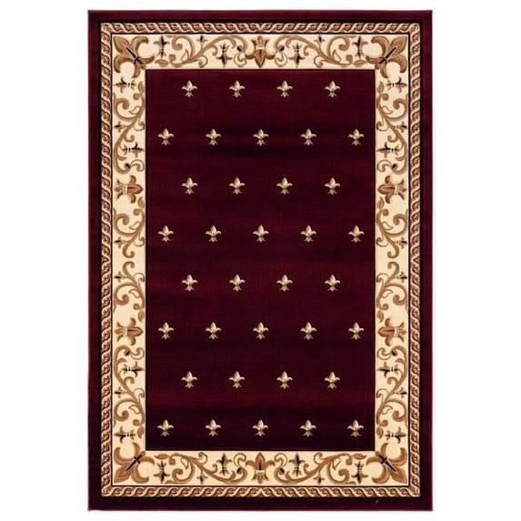 HomeRoots 367508 31 x 88 in. Burgundy Olefin & Polypropylene Runner Rug