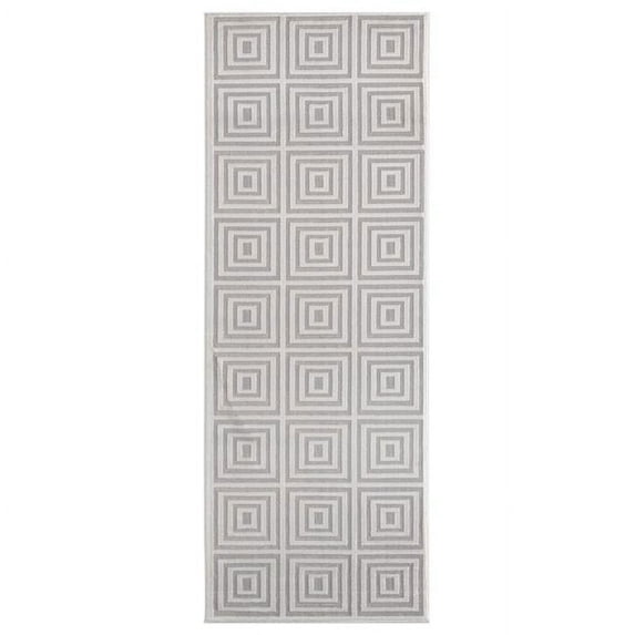 HomeRoots 367929 31 x 86 in. Sand Polyester & Olefin Runner Rug