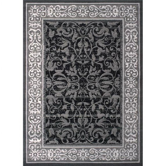 HomeRoots 368824 63 x 86 in. Grey Polypropyelene Area Rug