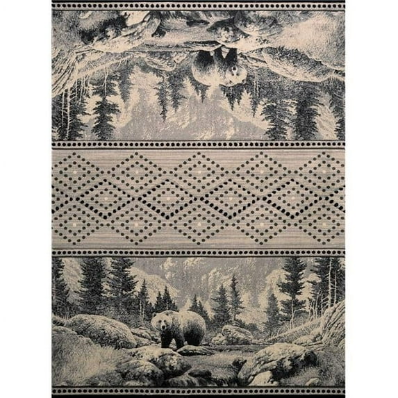 HomeRoots 369040 94 x 126 in. Silver Polypropylene Oversize Rug