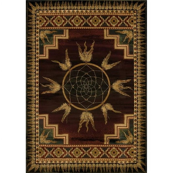 HomeRoots 369340 63 x 90 in. Lodge Polypropylene Area Rug