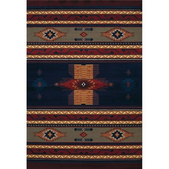 HomeRoots 369595 33 x 88 in. Navy Polypropylene Runner Rug