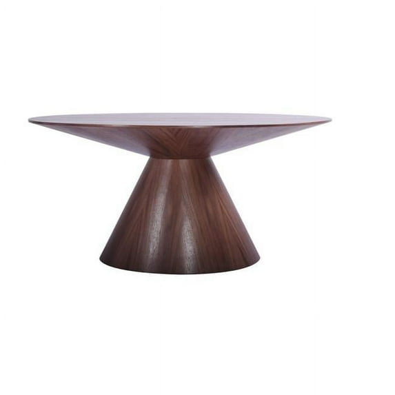 HomeRoots 370716 Walnut Veneer Dining Table - 59 x 59 x 30 in.