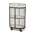 thumbnail image 1 of HomeRoots 376012 Cylindrical Metal Bar Cart, Matte Black, 1 of 2
