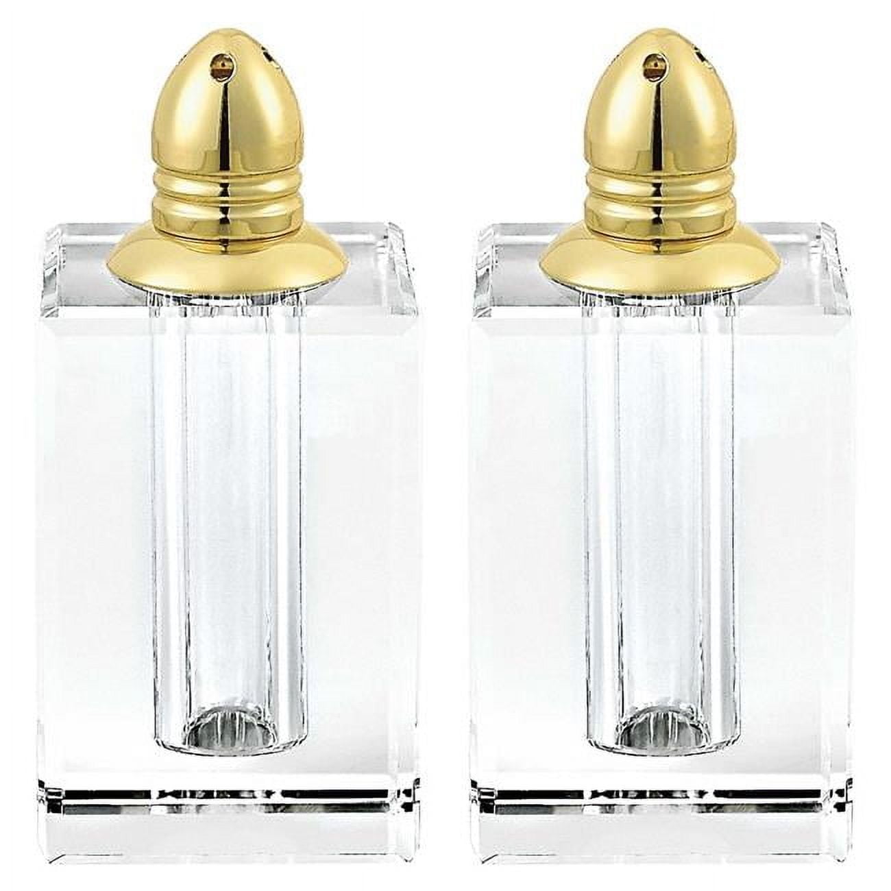 Handcrafted Optical Crystal And Silver Large Size Salt And Pepper Shakers Handcrafted Optical Crystal And Silver Large Size Salt And Pepper Shakers