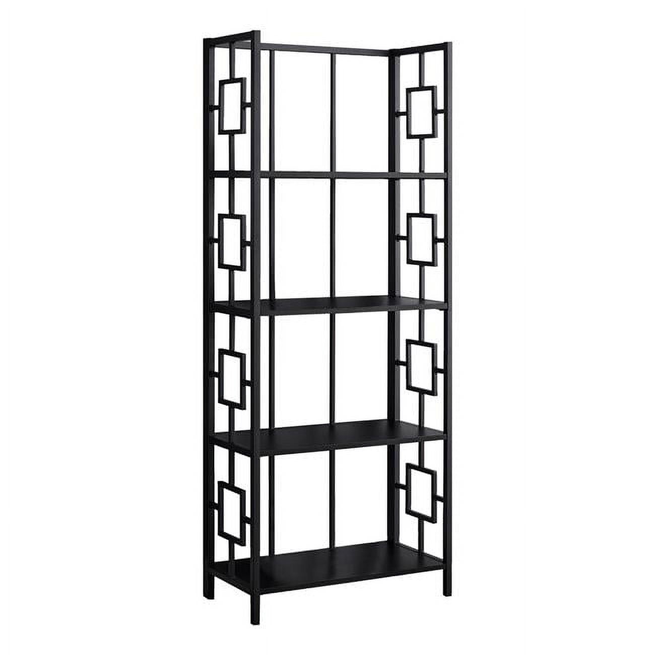 Black Metal 62" 4-Tier Etagere Bookcase