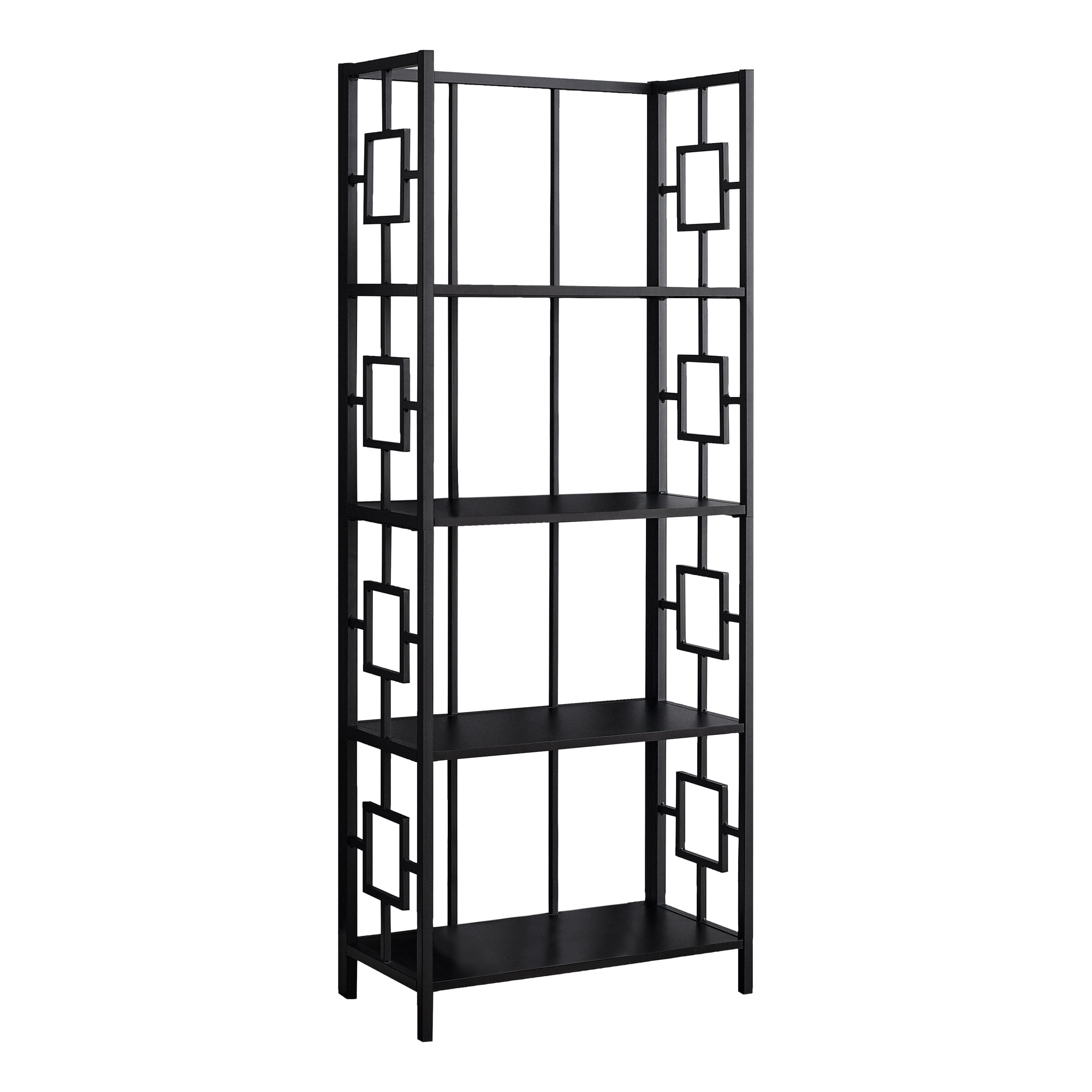 Black Metal 62" 4-Tier Etagere Bookcase
