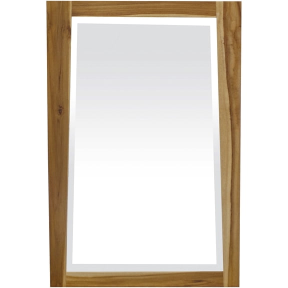 Compact Teak Wall Mirror in Natural Finish