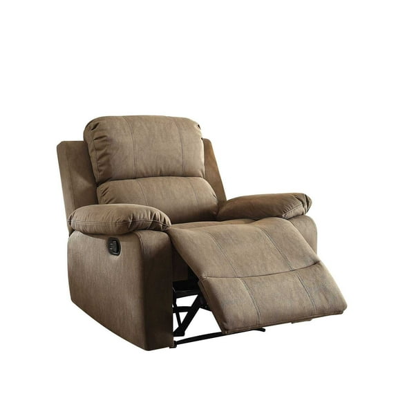 HomeRoots 38" X 38" X 39" Taupe Polished Microfiber Fabric Recliner - 286179
