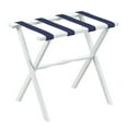 thumbnail image 1 of HomeRoots 383076 Hotel White Finish Wood Folding Luggage Rack with Navy Straps, 1 of 2