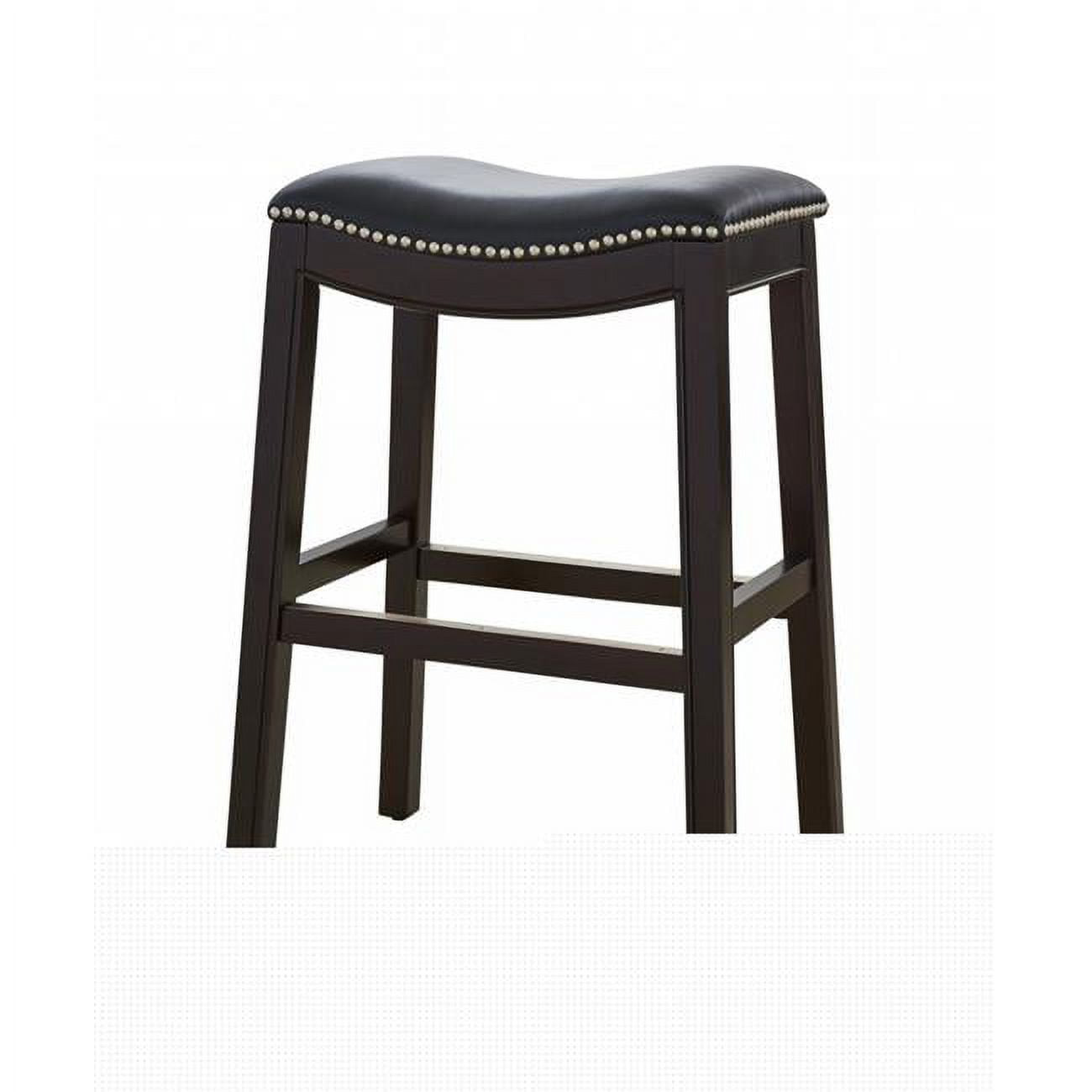 Espresso and Black Saddle Style Counter Height Bar Stool