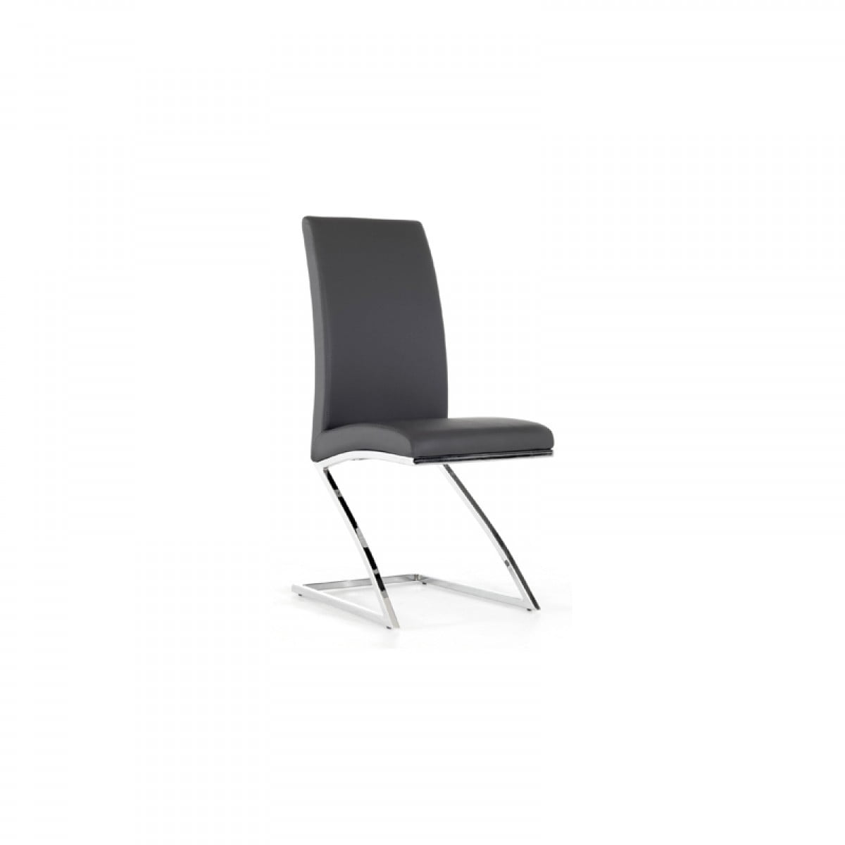 Z-Base White Faux Leather & Chrome Dining Chair Set