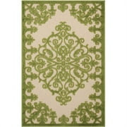HomeRoots 384736 3 x 4 ft. Green Medallion Indoor & Outdoor Area Rug