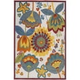 thumbnail image 1 of HomeRoots 385126 6 x 9 ft. Yellow & Ivory Floral Indoor Outdoor Rectangle Area Rug, 1 of 1