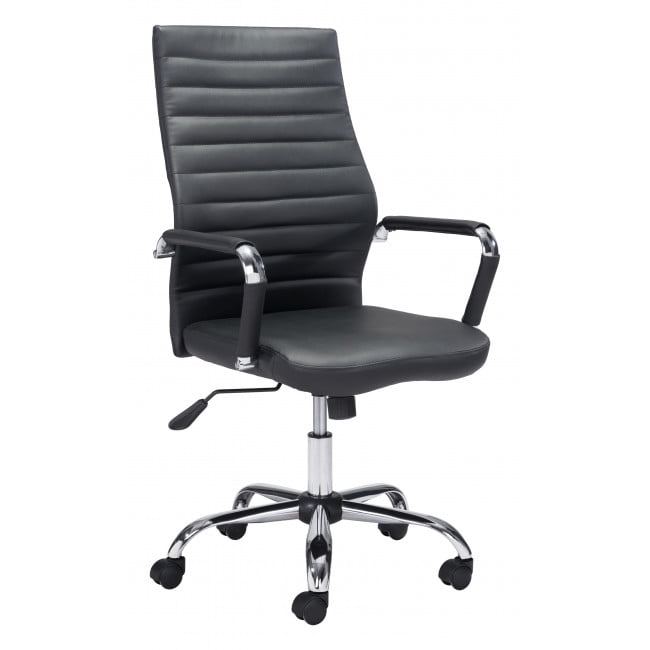 Black Faux Leather Ergonomic Classic Office Chair Black Faux Leather Ergonomic Classic Office Chair