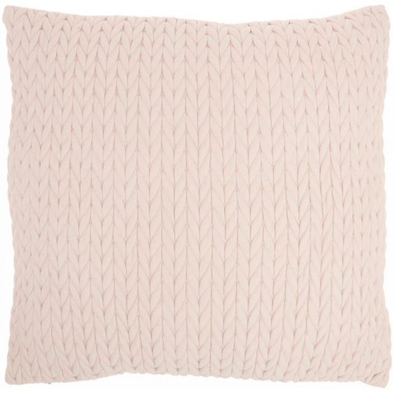 HomeRoots 386135 22 x 22 in. Light Pink Braided Chevron Throw Pillow