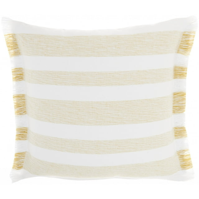 Yellow and White Soft Stripes Throw Pillow